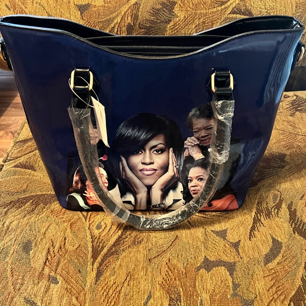Michelle Obama, Maya Angelou and Cicely Tyson Navy blue purse . New. Super cute